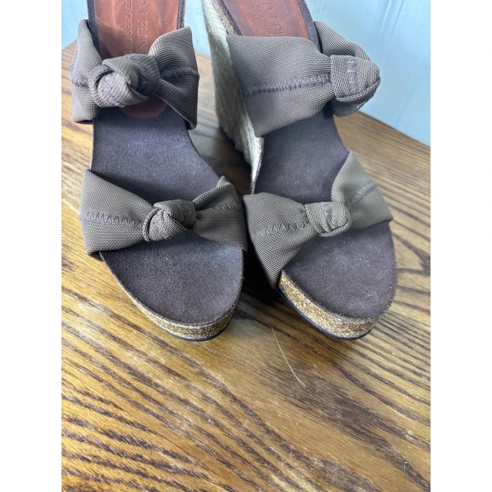 Donald Pliner Wedge‎ Espadrille Knot Slides Casual Comfort Elegant size 5 1/2
